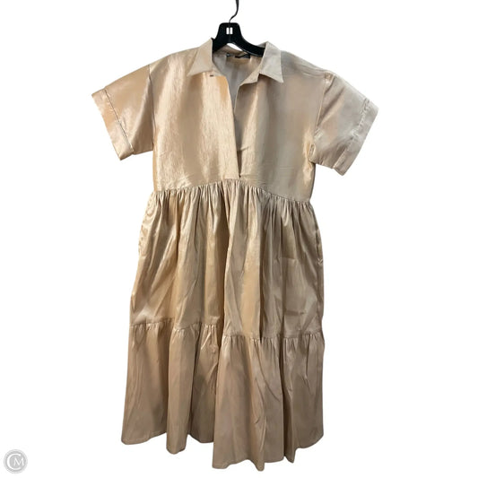 Dress Casual Midi By Saks Fifth Avenue In Gold, Size: S