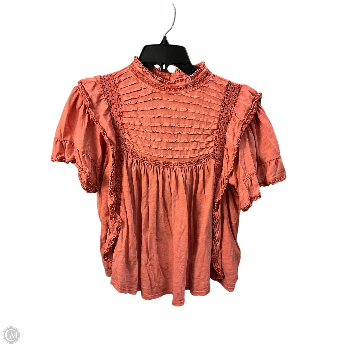 Top Short Sleeve By Free People In Orange, Size: S