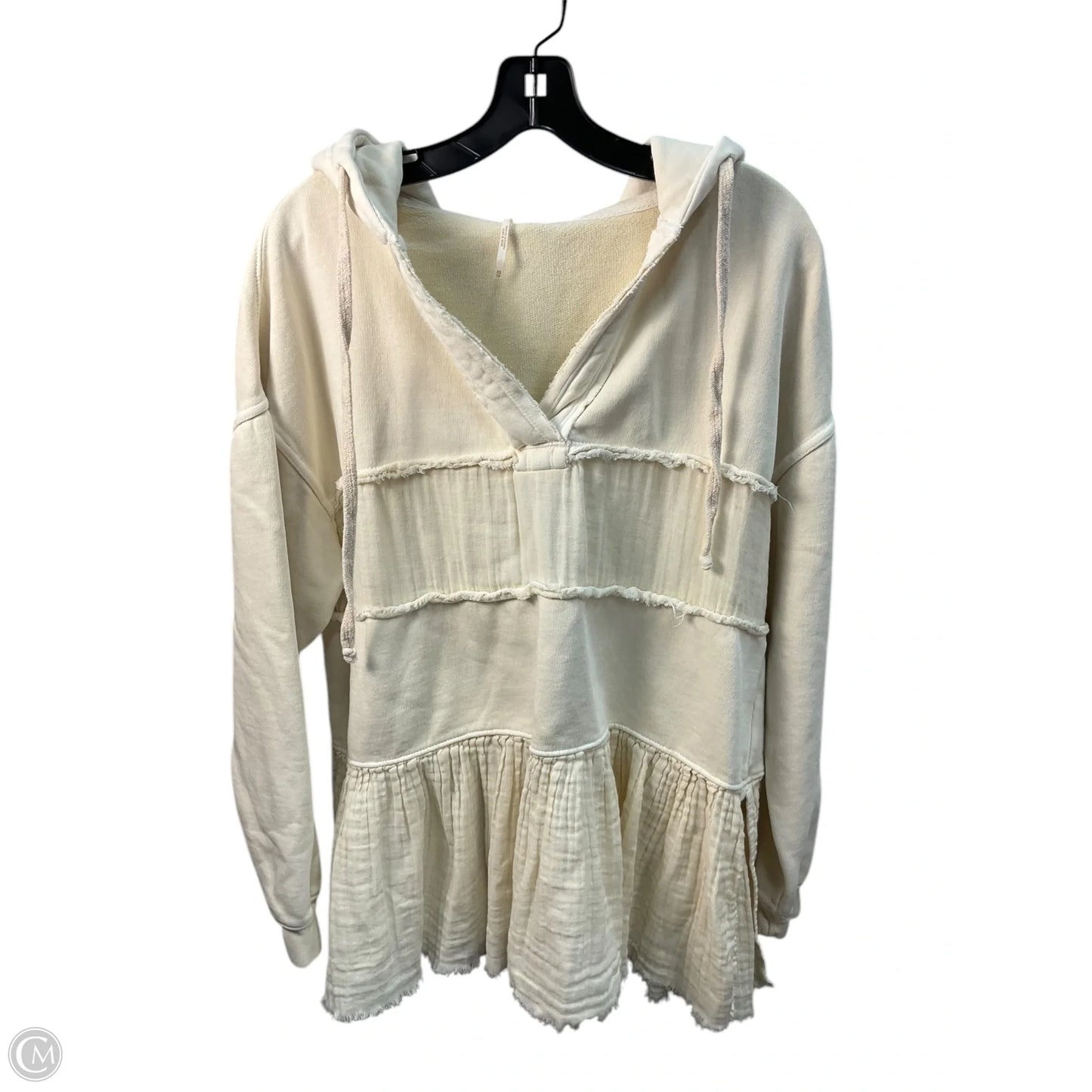 Sweatshirt Hoodie By Free People In Cream, Size: Xs