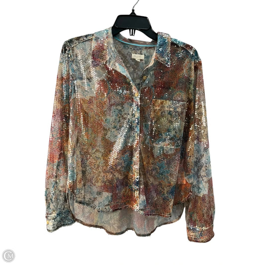 Top Long Sleeve By Pilcro In Multi-colored, Size: L