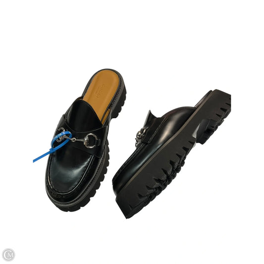 Shoes Luxury Designer By Gucci In Black, Size: 9