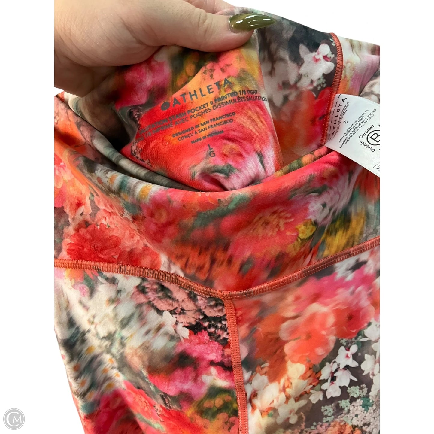 Athletic Leggings By Athleta In Multi-colored, Size: L