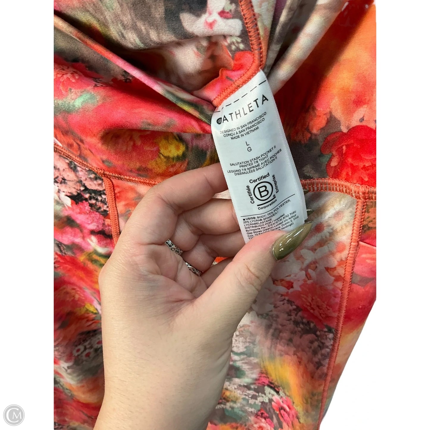 Athletic Leggings By Athleta In Multi-colored, Size: L
