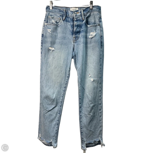 Jeans Straight By Frame In Blue Denim, Size: 0