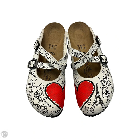 Shoes Flats By Birkenstock In White, Size: 6