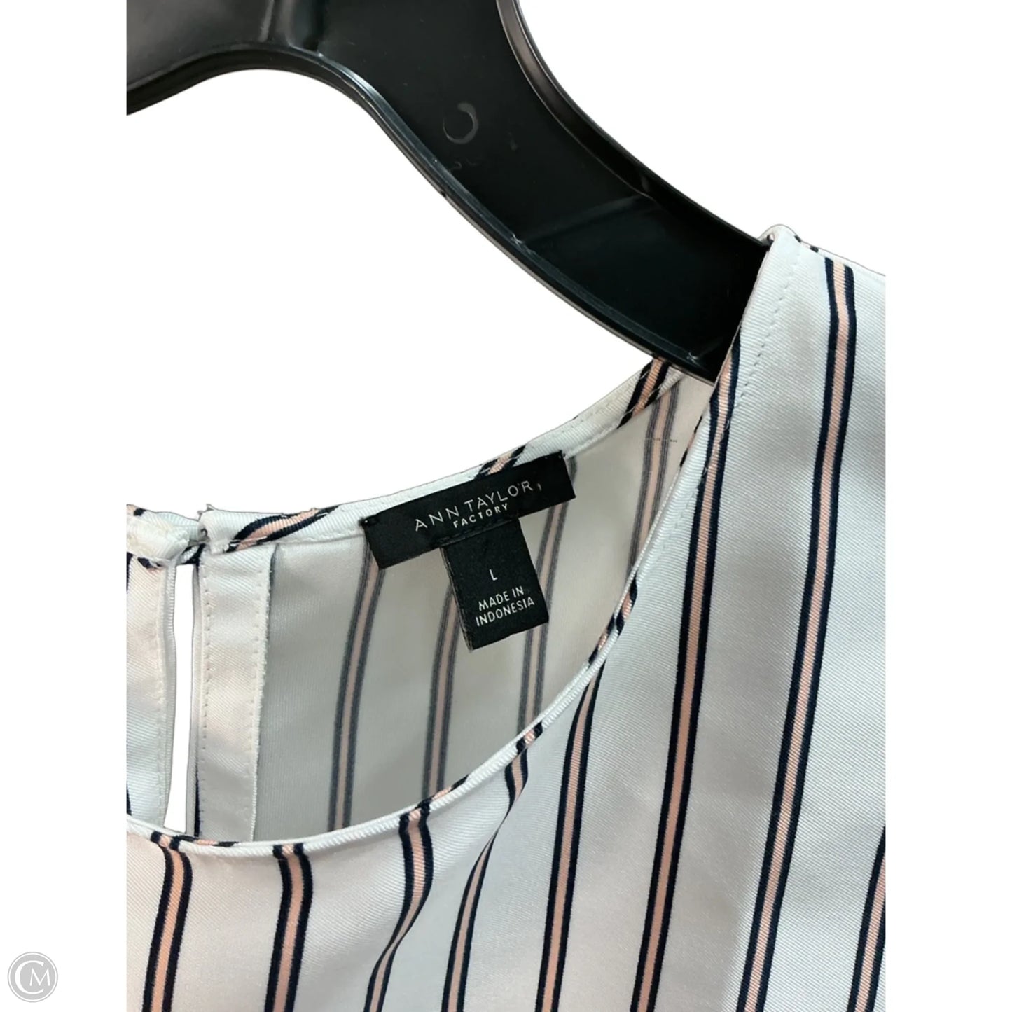 Top Sleeveless By Ann Taylor In White, Size: L