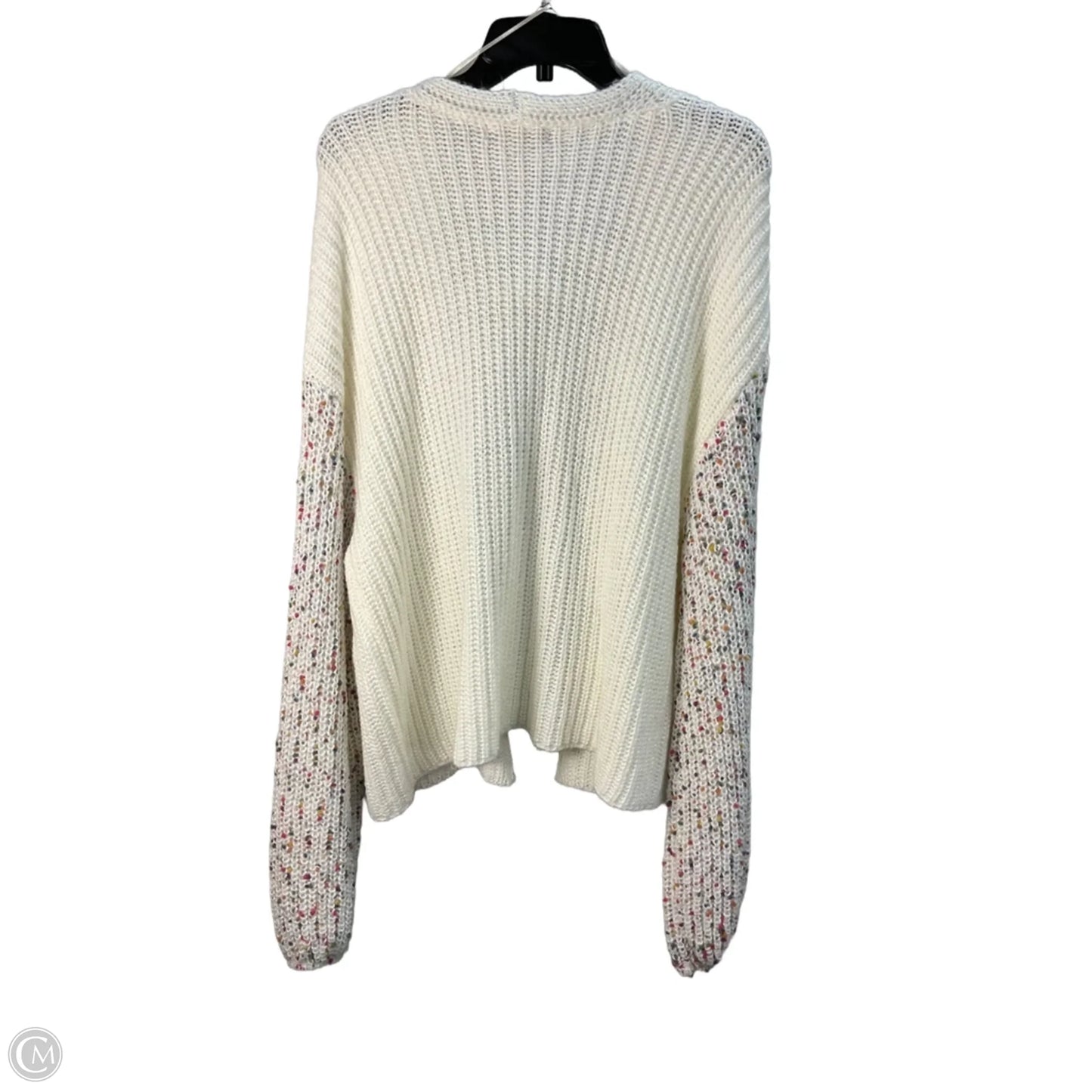 Sweater Cardigan By Clothes Mentor In White, Size: L