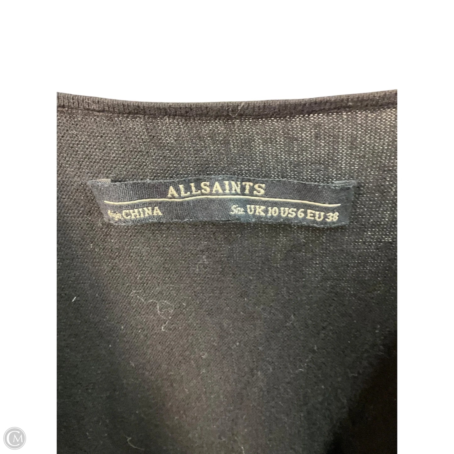 Top Long Sleeve Designer By All Saints In Black, Size: S