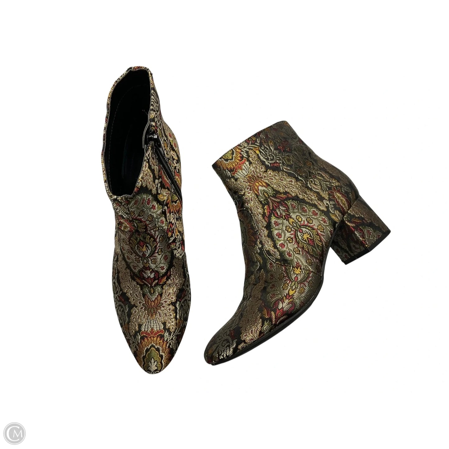 Boots Ankle Flats By Unisa In Gold & Green, Size: 8.5