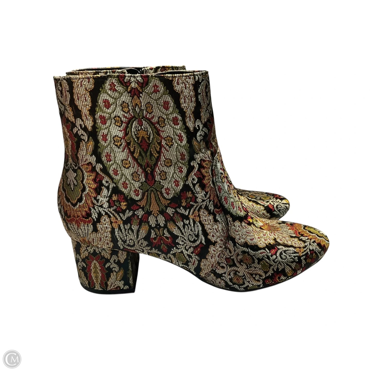Boots Ankle Flats By Unisa In Gold & Green, Size: 8.5