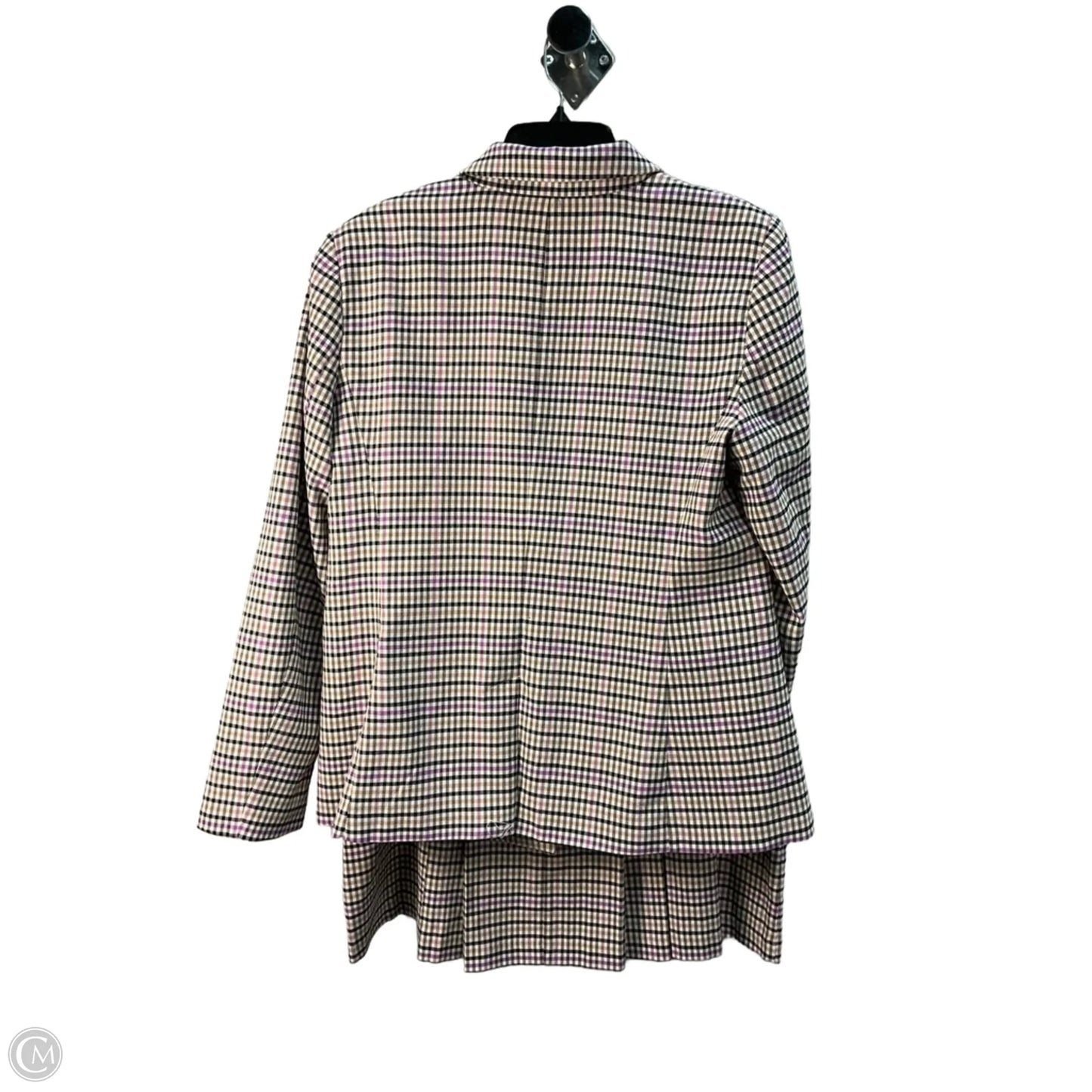 Skirt Suit 2pc By Loft In Plaid Pattern, Size: L