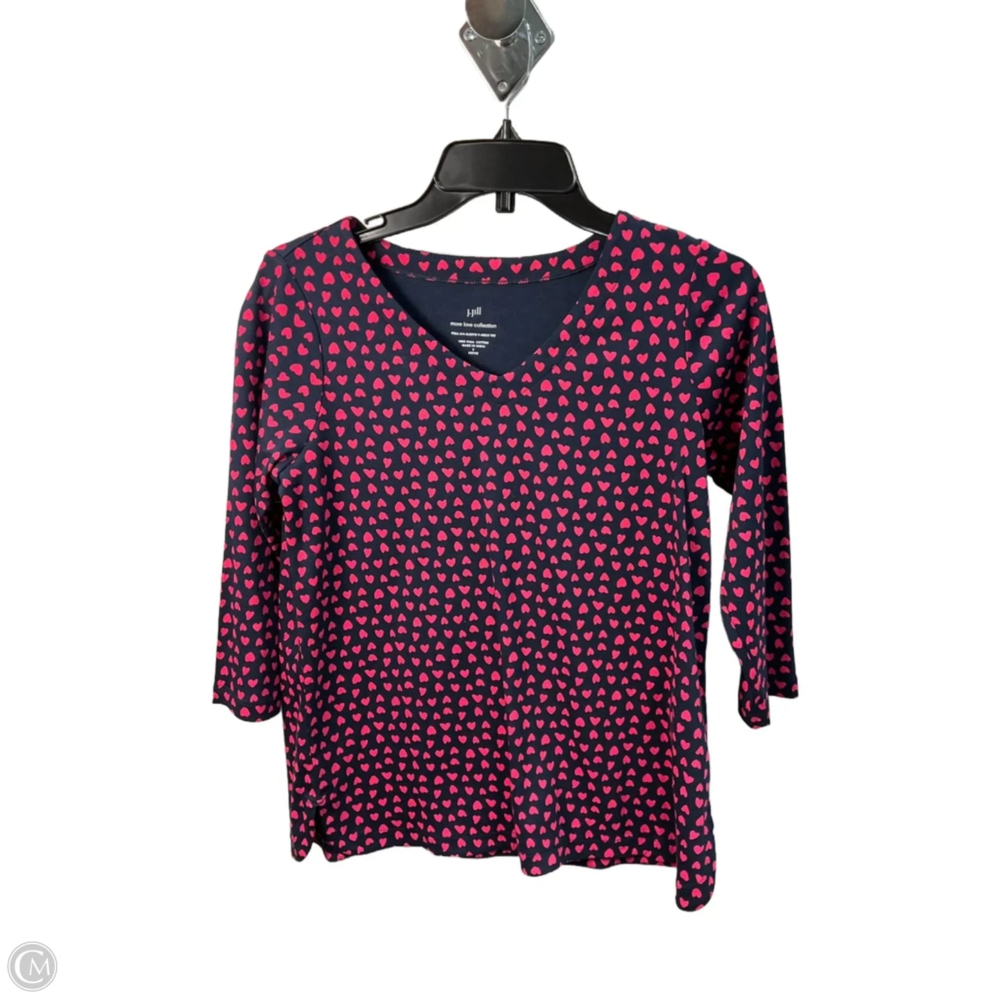 Top 3/4 Sleeve By J. Jill In Blue & Red, Size: S