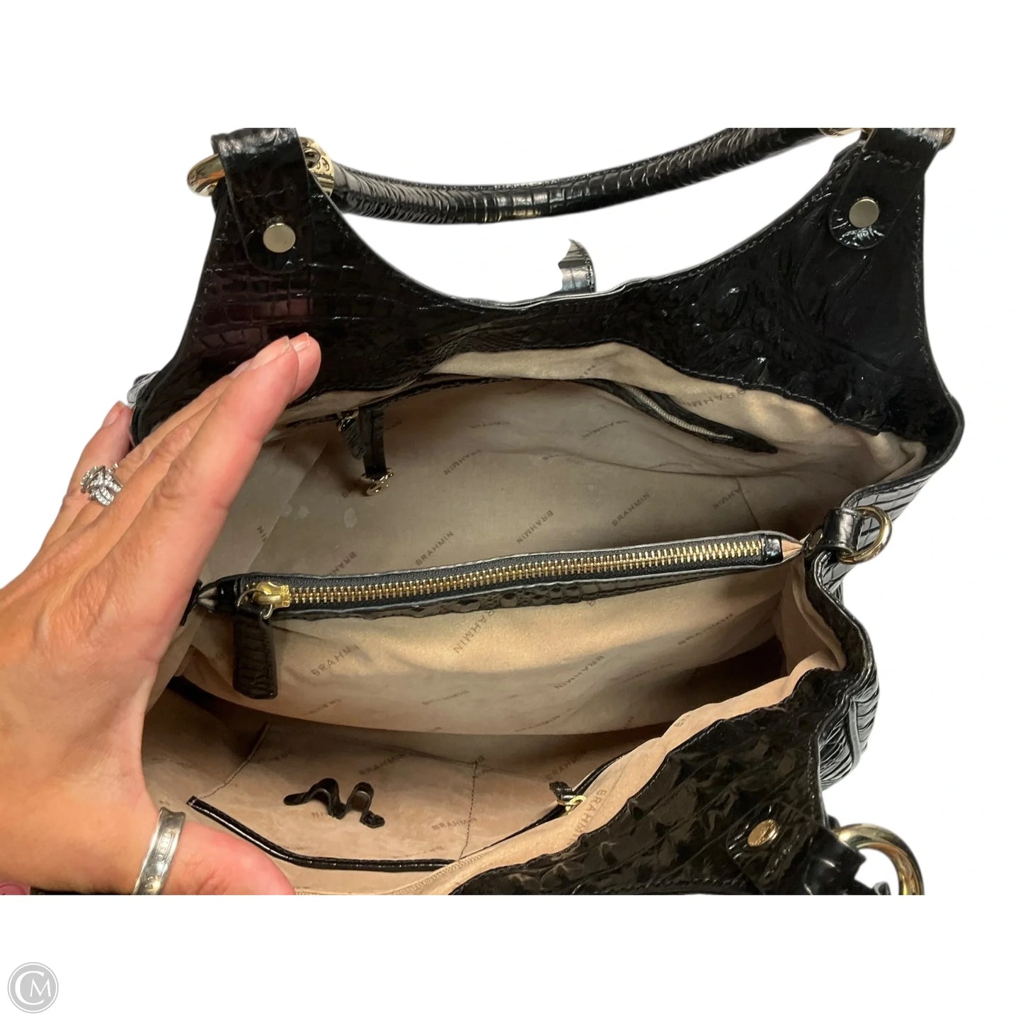 Handbag Designer By Brahmin, Size: Large