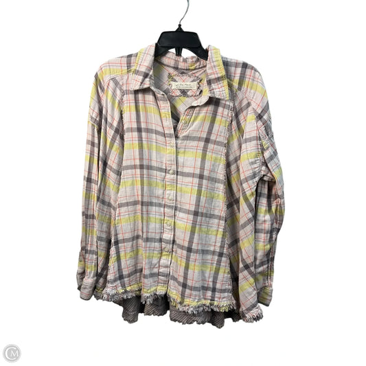 Top Long Sleeve By We The Free In Plaid Pattern, Size: L