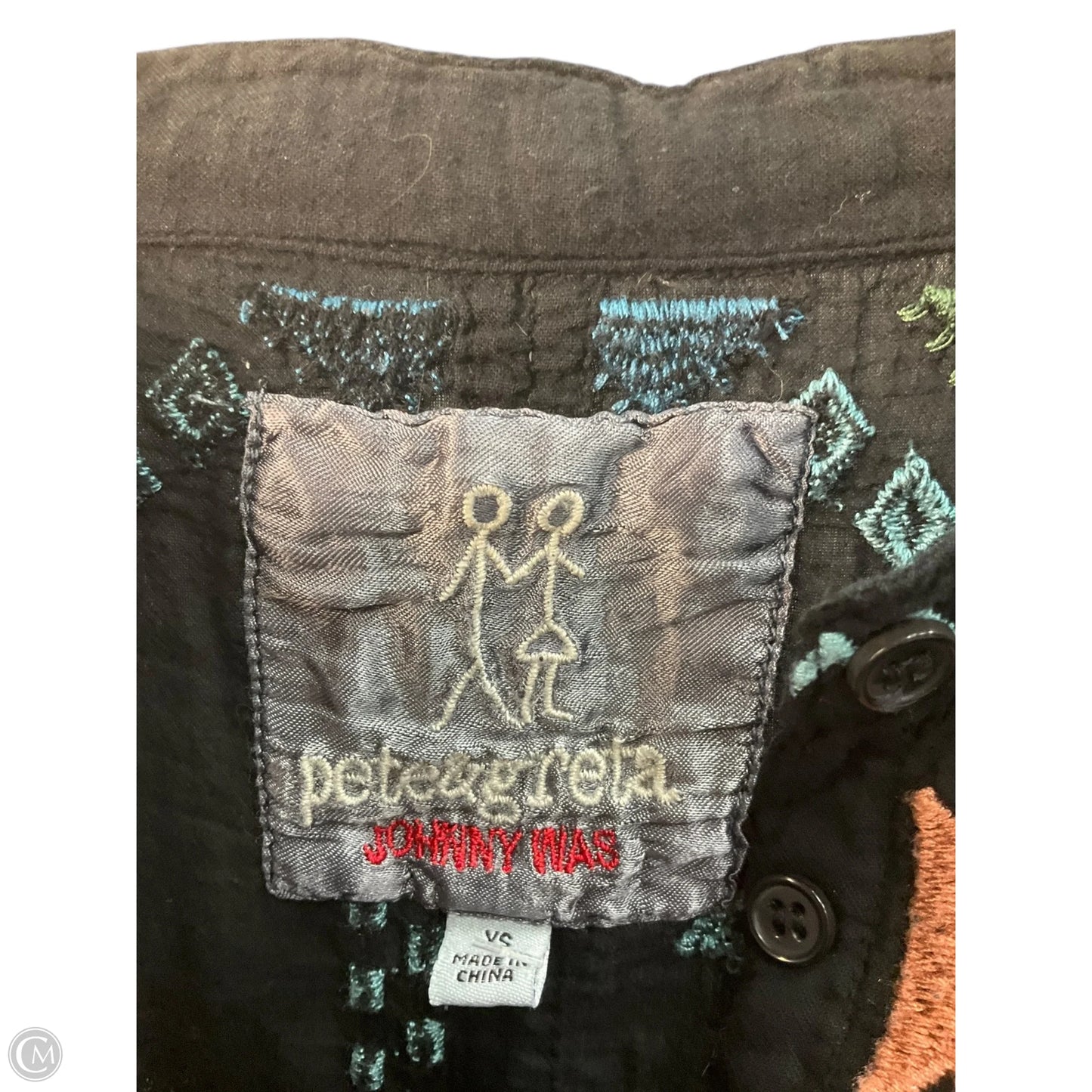 Top Short Sleeve By Johnny Was In Black, Size: Xs