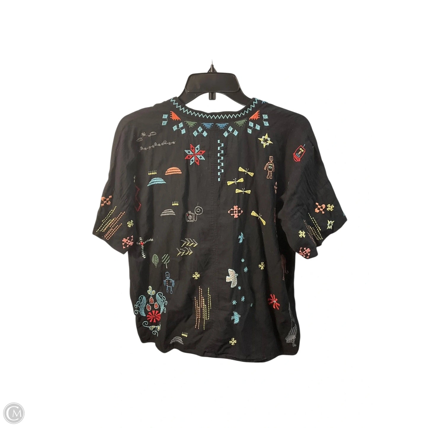 Top Short Sleeve By Johnny Was In Black, Size: Xs