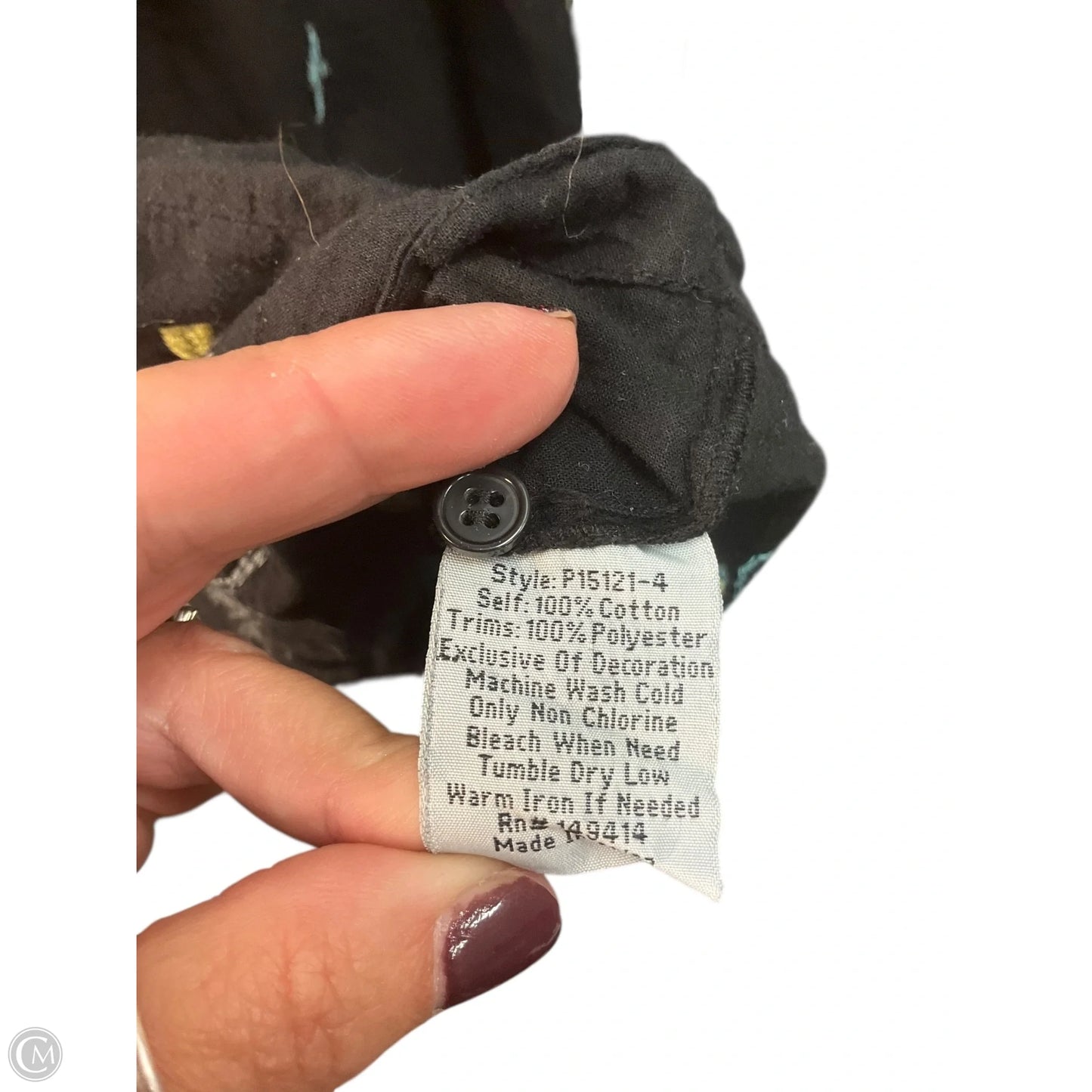 Top Short Sleeve By Johnny Was In Black, Size: Xs