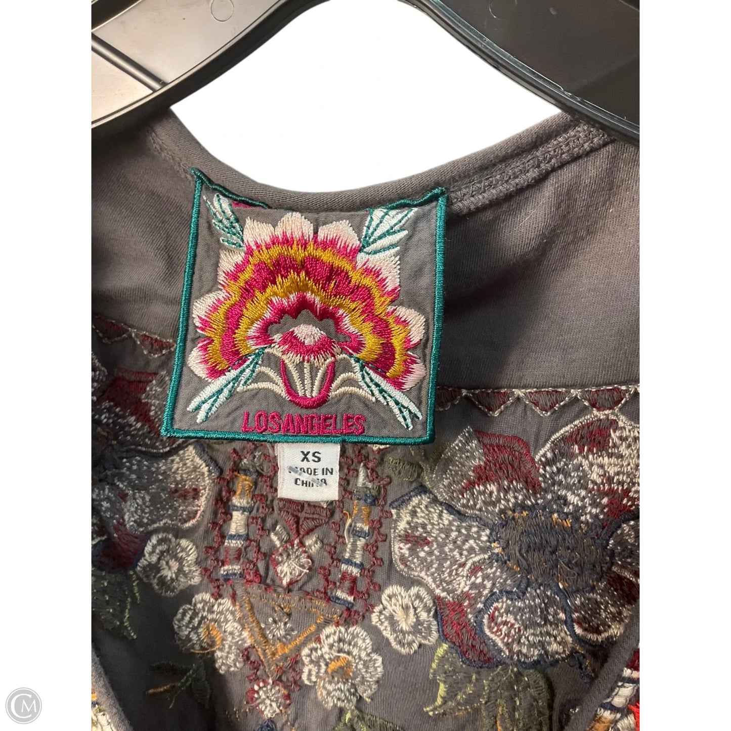 Dress Casual Midi By Johnny Was In Grey, Size: Xs