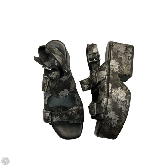 Sandals Heels Platform By Free People In Black & Silver, Size: 9