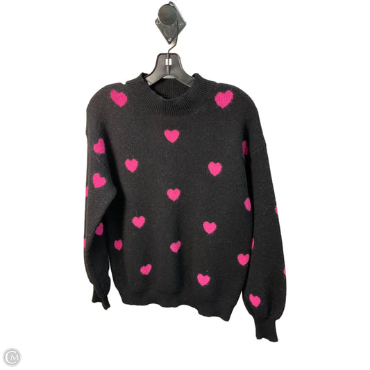 Sweater By Miss Sparkling In Black & Pink, Size: S