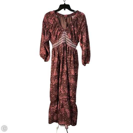 Dress Casual Maxi By Clothes Mentor In Brown & Pink, Size: S