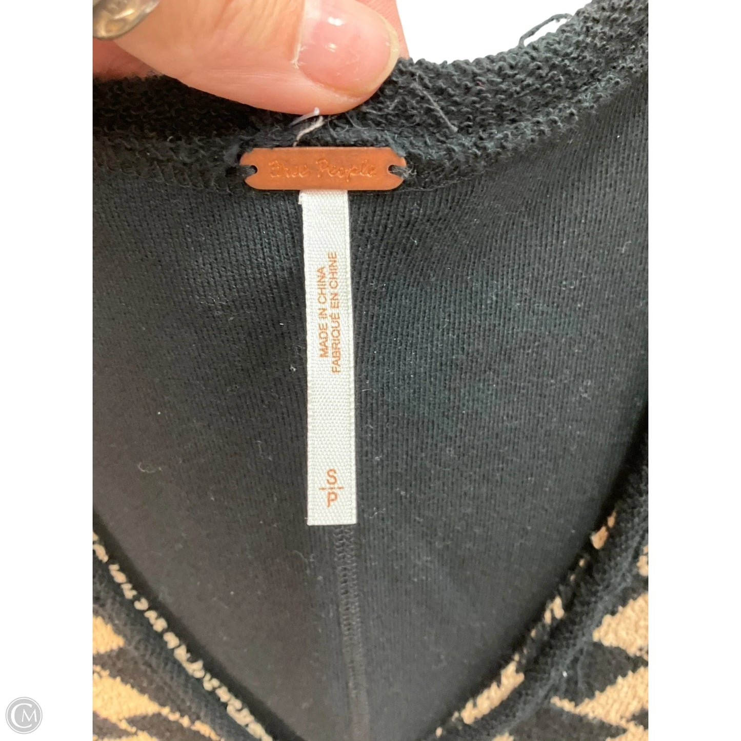 Sweater By Free People In Black & Cream, Size: Xs