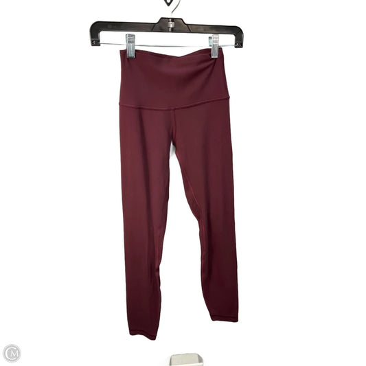 Athletic Leggings By Lululemon In Red, Size: Xs