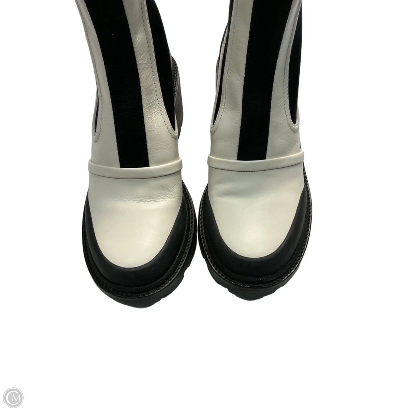 Boots Designer By Tory Burch In Black & White, Size: 8