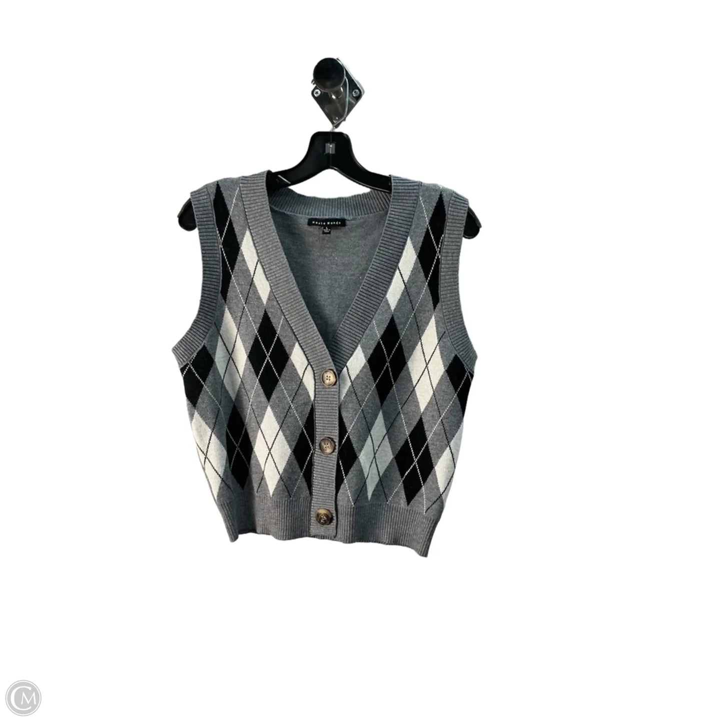 Vest Sweater By Haute Monde In Grey, Size: L