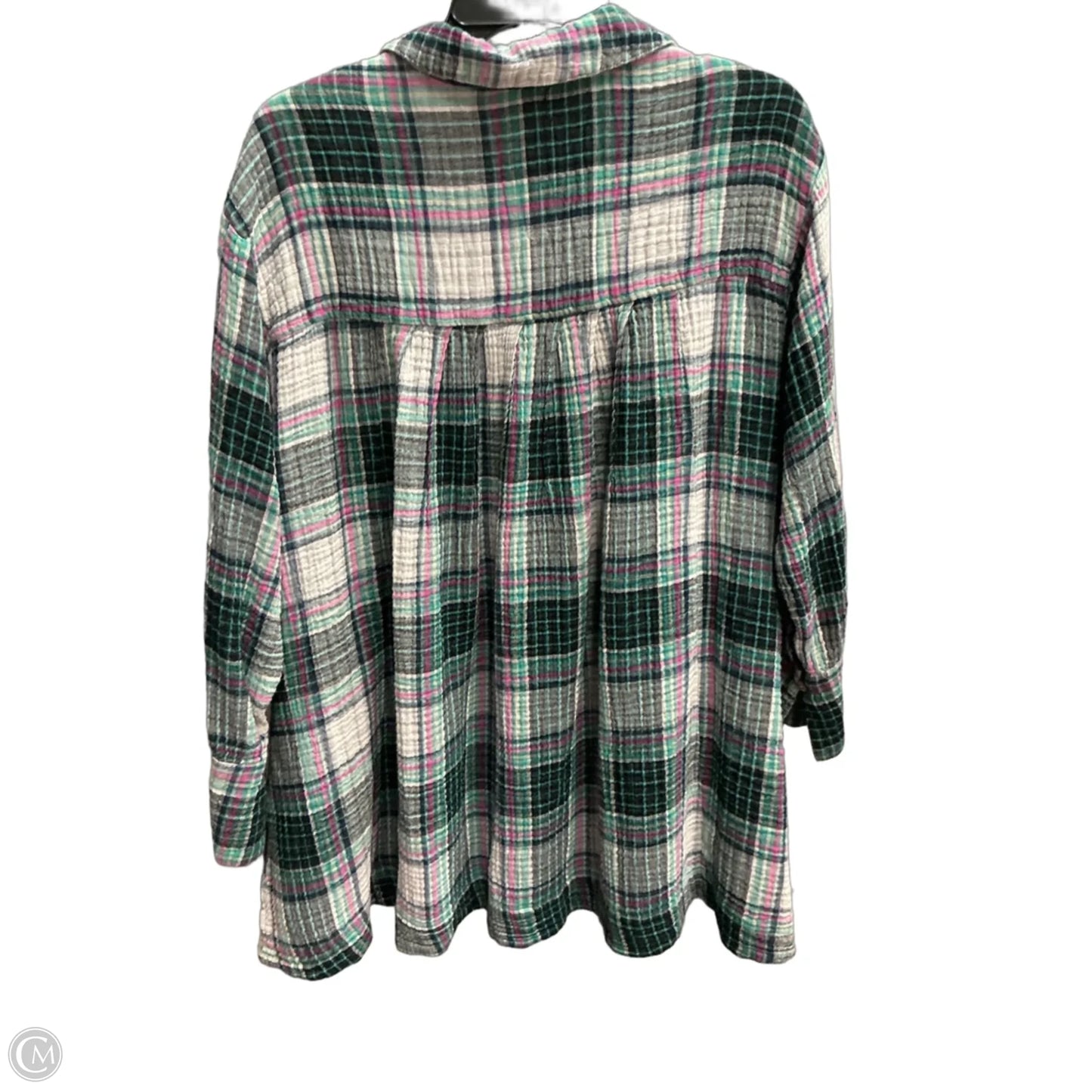 Top Long Sleeve By Free People In Plaid Pattern, Size: S