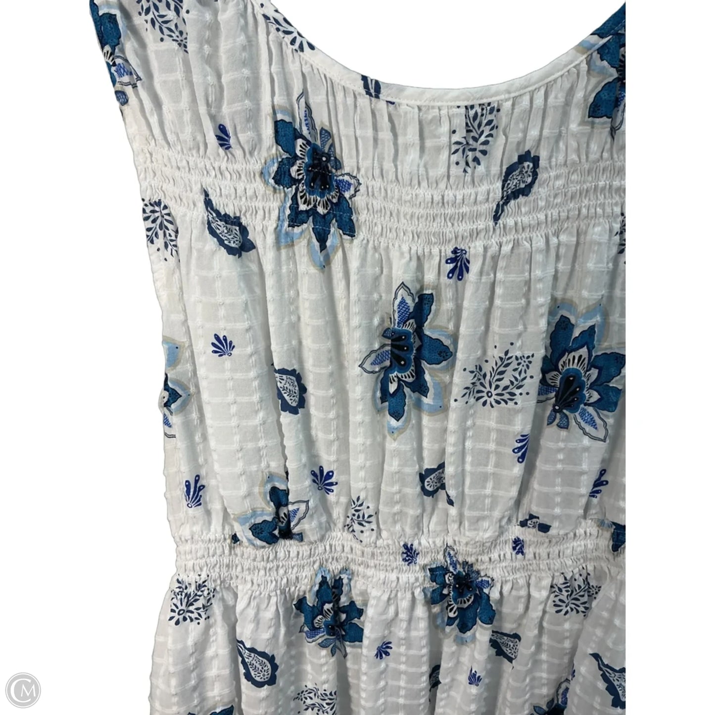 Top Sleeveless By Loft In Blue & White, Size: M