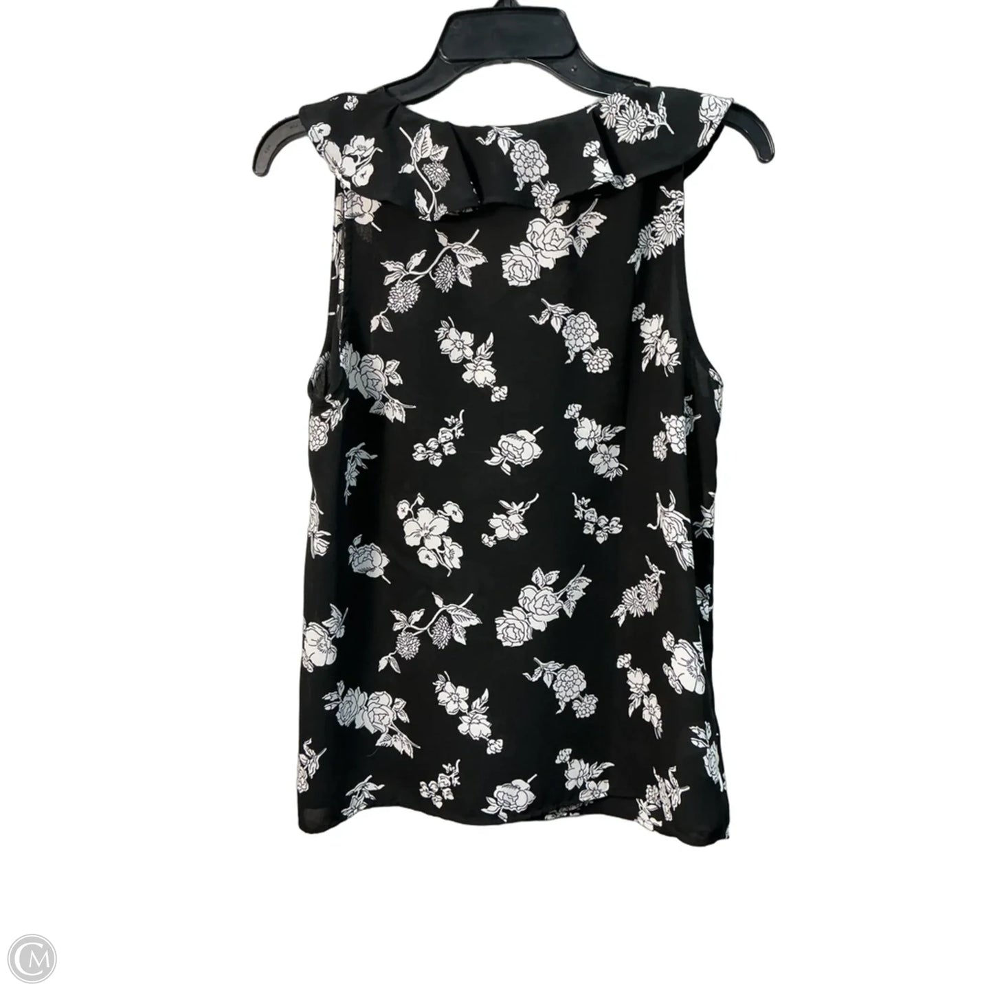 Top Sleeveless By Loft In Black & White, Size: S
