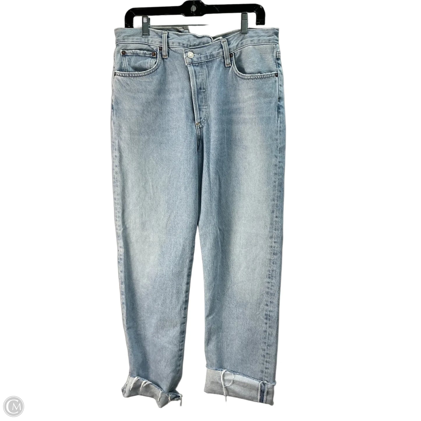 Jeans Straight By Agolde In Blue Denim, Size: 6