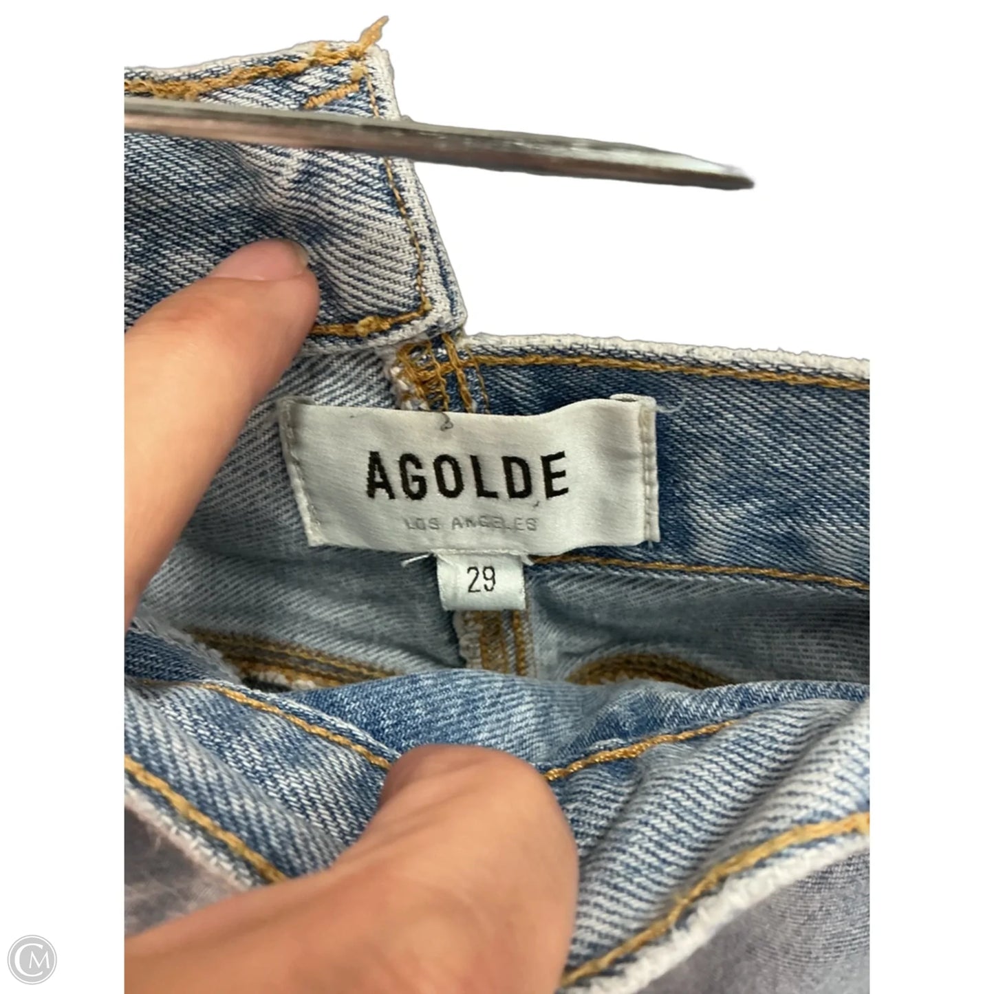 Jeans Straight By Agolde In Blue Denim, Size: 6