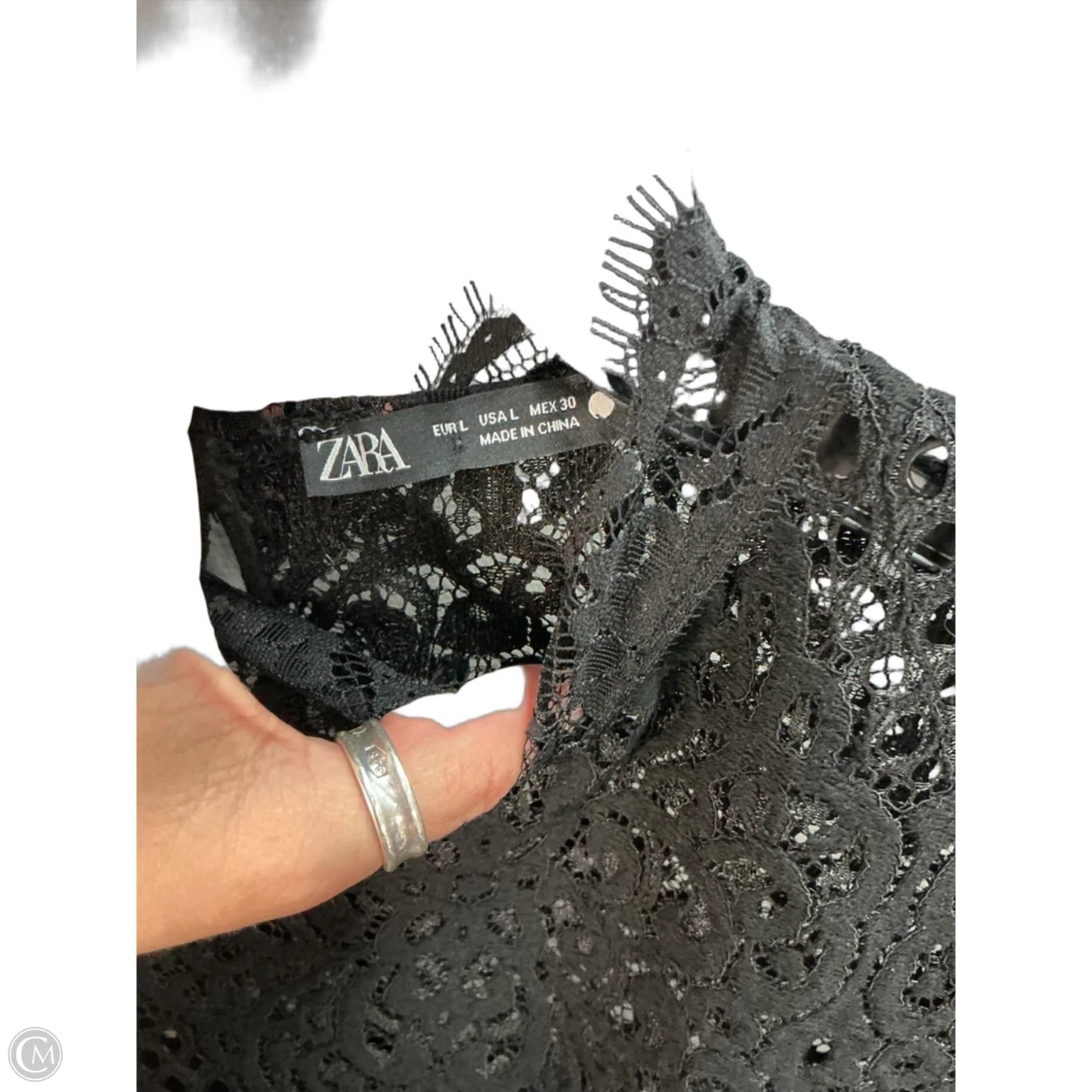 Top Short Sleeve By Zara In Black, Size: L