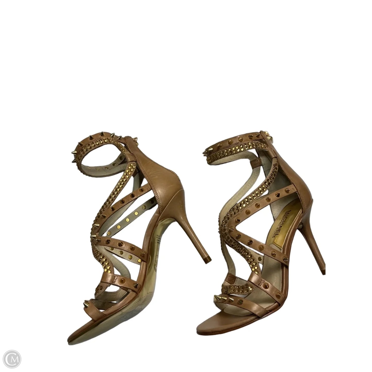 Sandals Heels Stiletto By Michael By Michael Kors In Gold, Size: 5.5