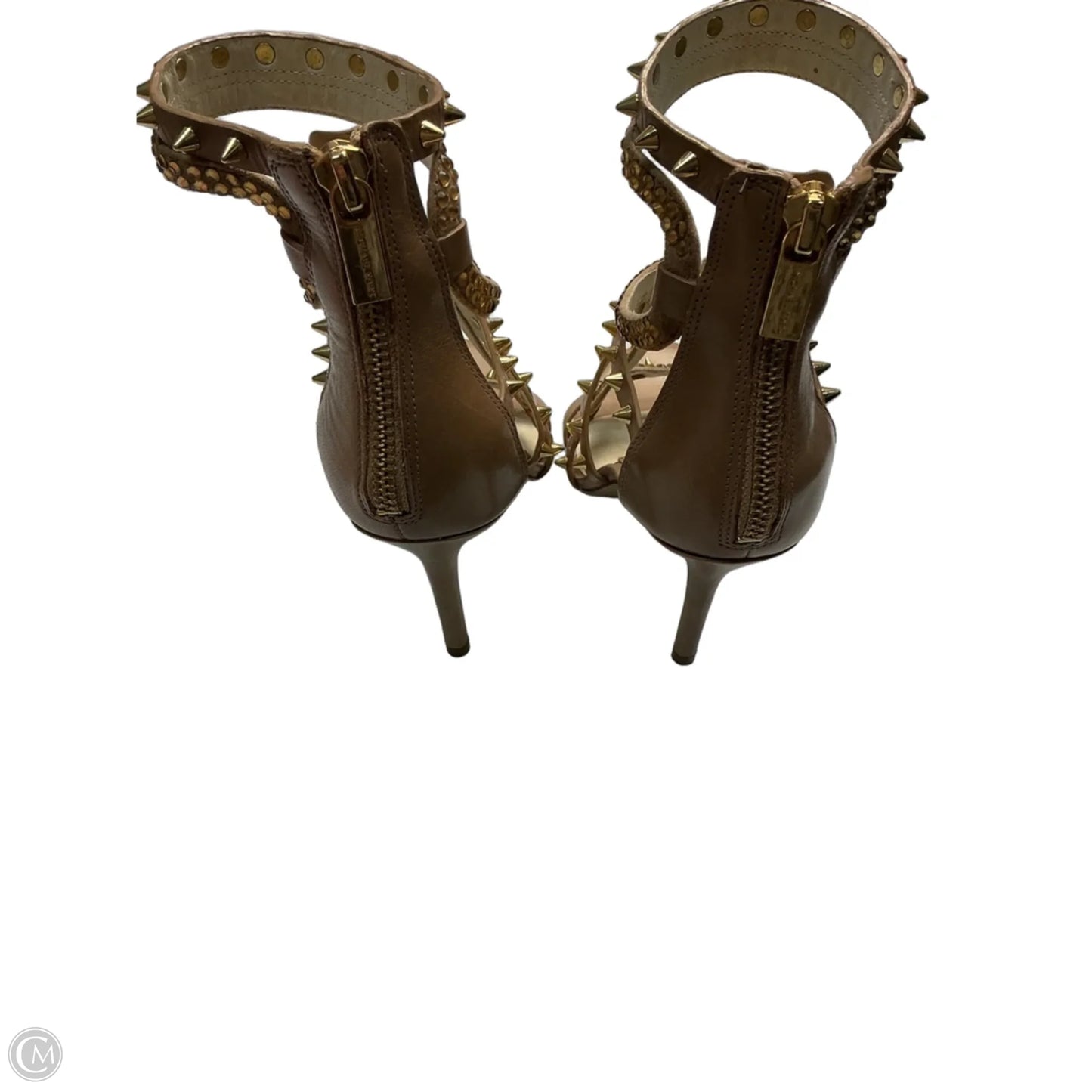 Sandals Heels Stiletto By Michael By Michael Kors In Gold, Size: 5.5