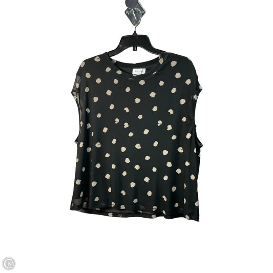 Top Sleeveless By Evereve In Black & Tan, Size: L