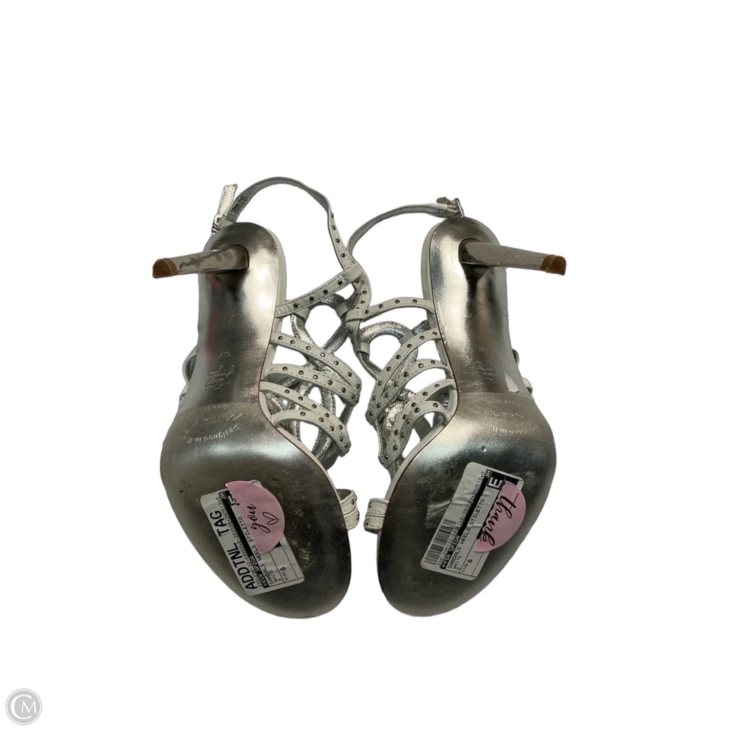Sandals Heels Stiletto By Via Spiga In White, Size: 6