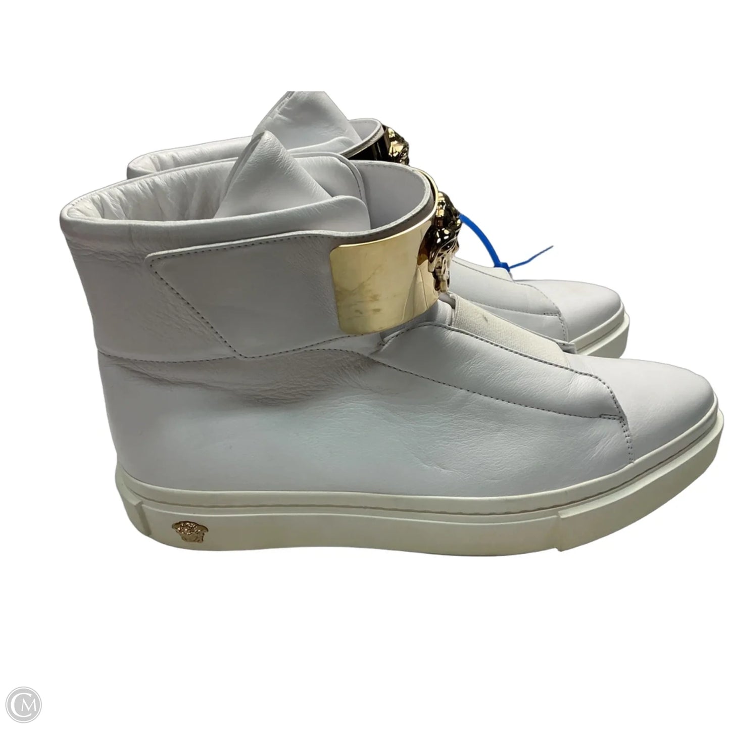 Shoes Luxury Designer By Versace In White, Size: 10