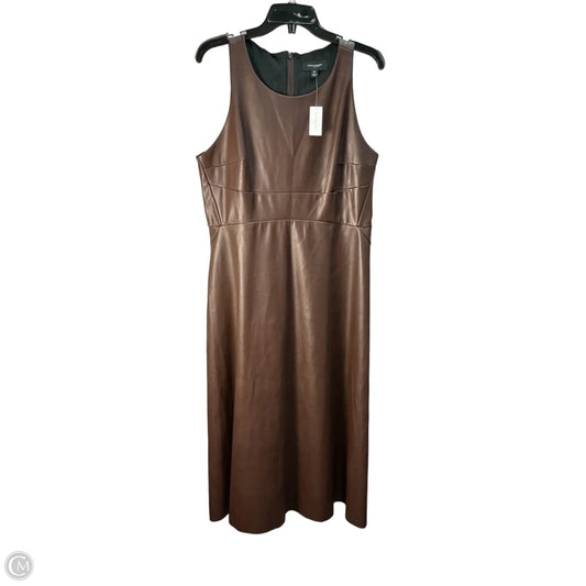 Dress Casual Midi By Banana Republic In Brown, Size: L
