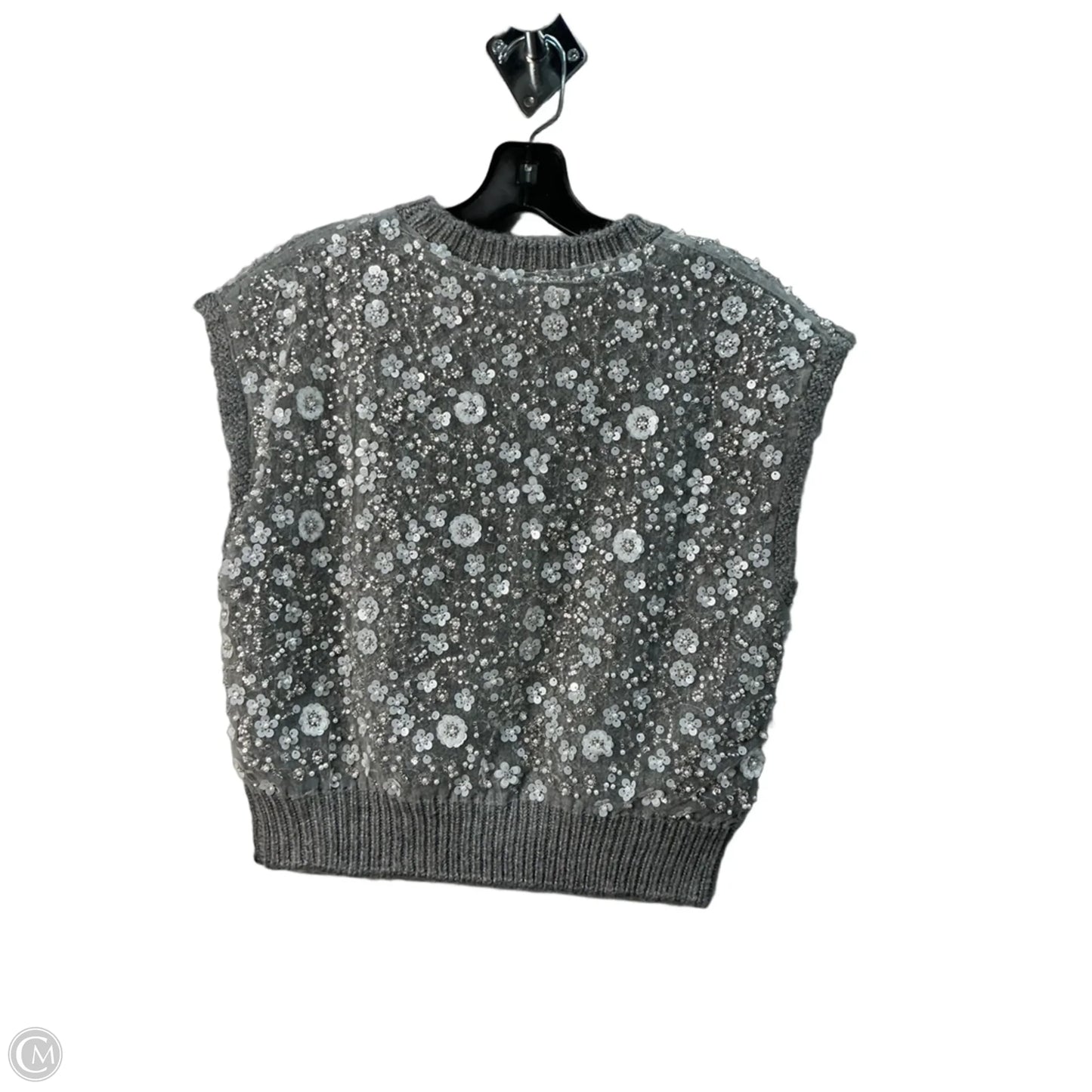 Vest Sweater By Zara In Grey, Size: S