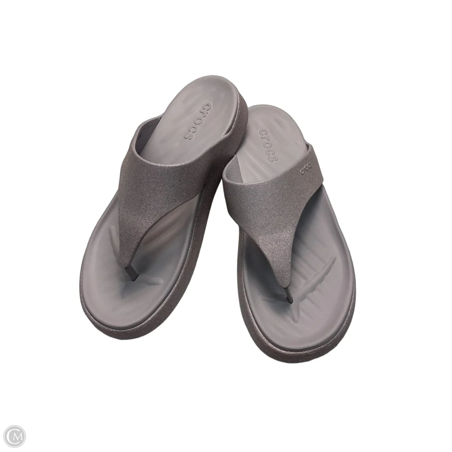 Sandals Flip Flops By Crocs In Purple, Size: 8