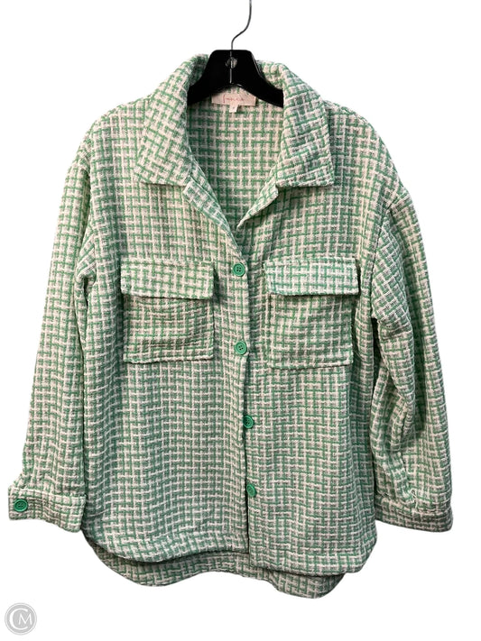 Jacket Shirt By Clothes Mentor In Green, Size: S