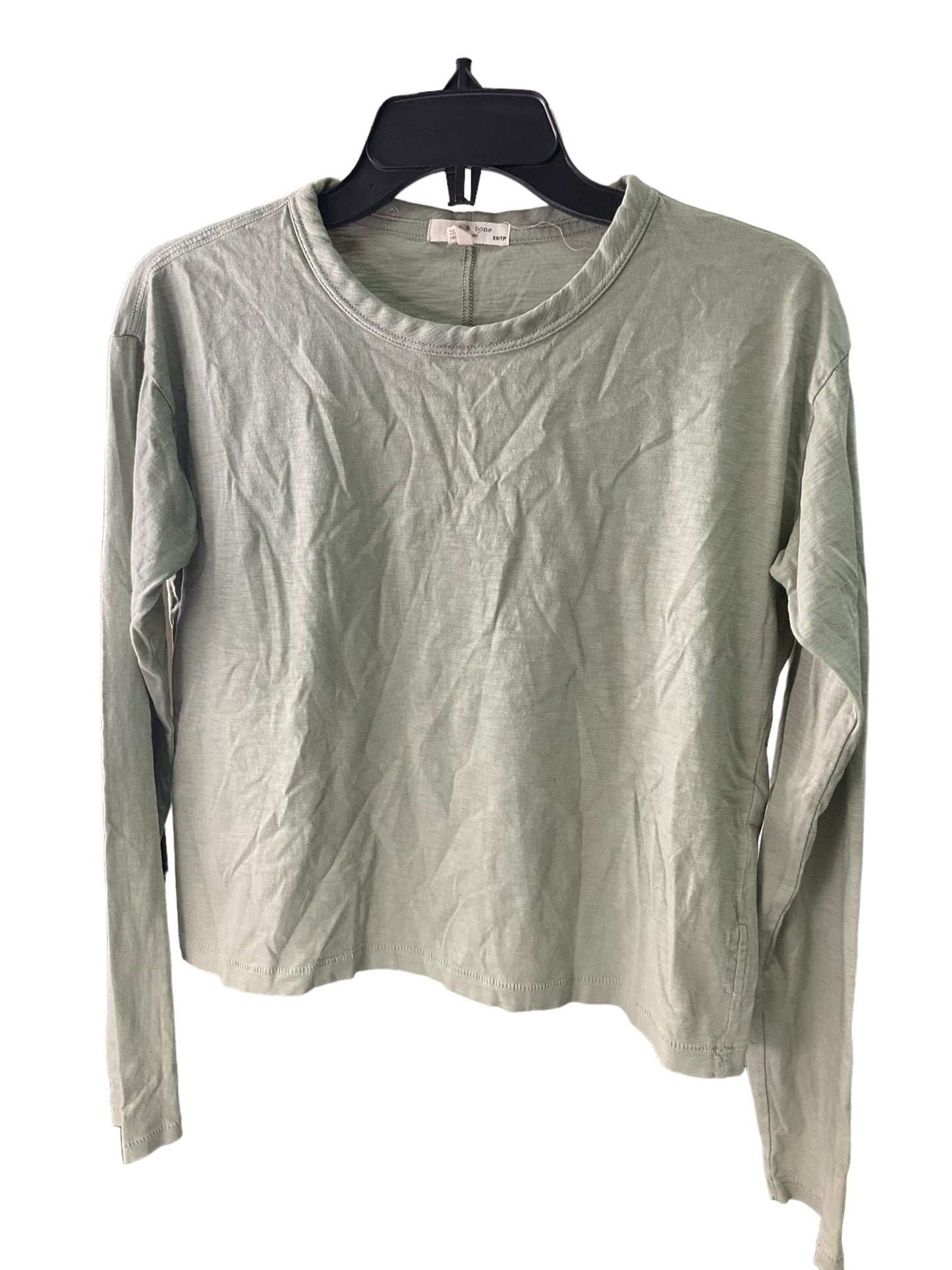 Green Top Long Sleeve Designer Rag And Bone, Size Xs