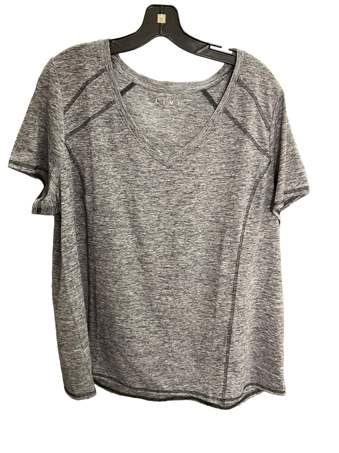 Athletic Top Short Sleeve By Livi Active In Grey, Size: 18