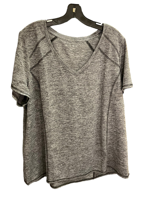 Athletic Top Short Sleeve By Livi Active In Grey, Size: 18