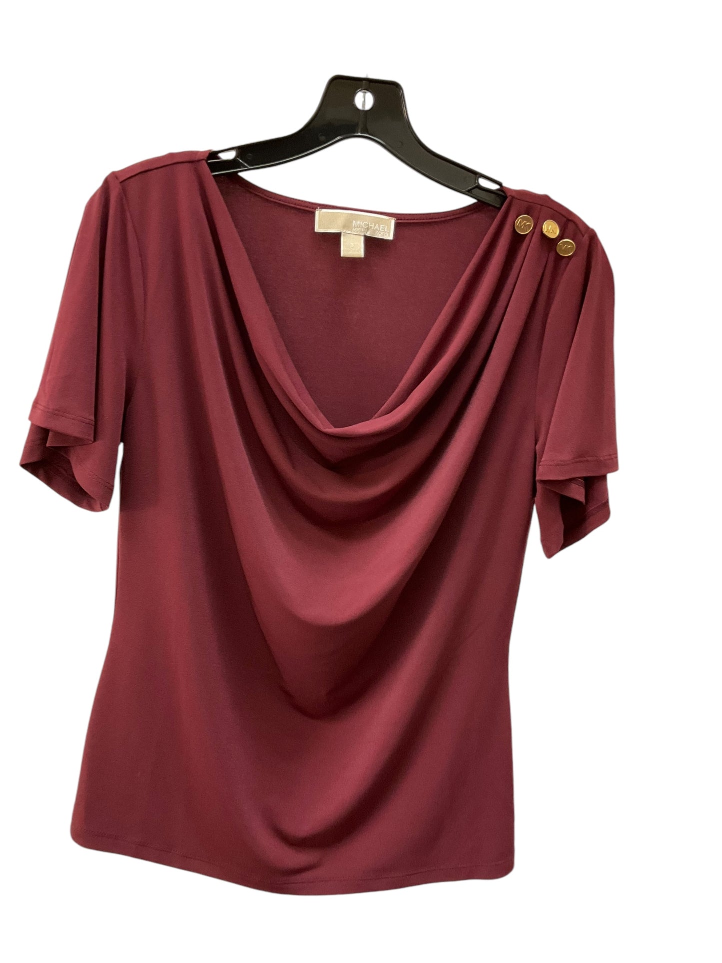 Top Short Sleeve By Michael By Michael Kors In Maroon, Size: S