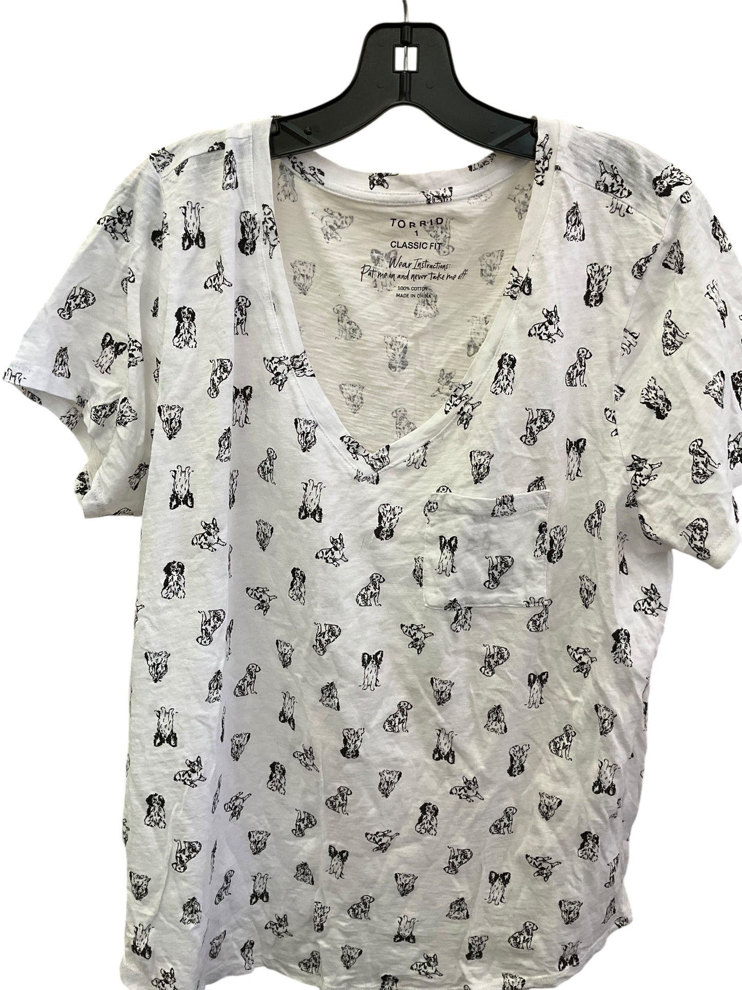 Top Short Sleeve By Torrid In Black White, Size: 14