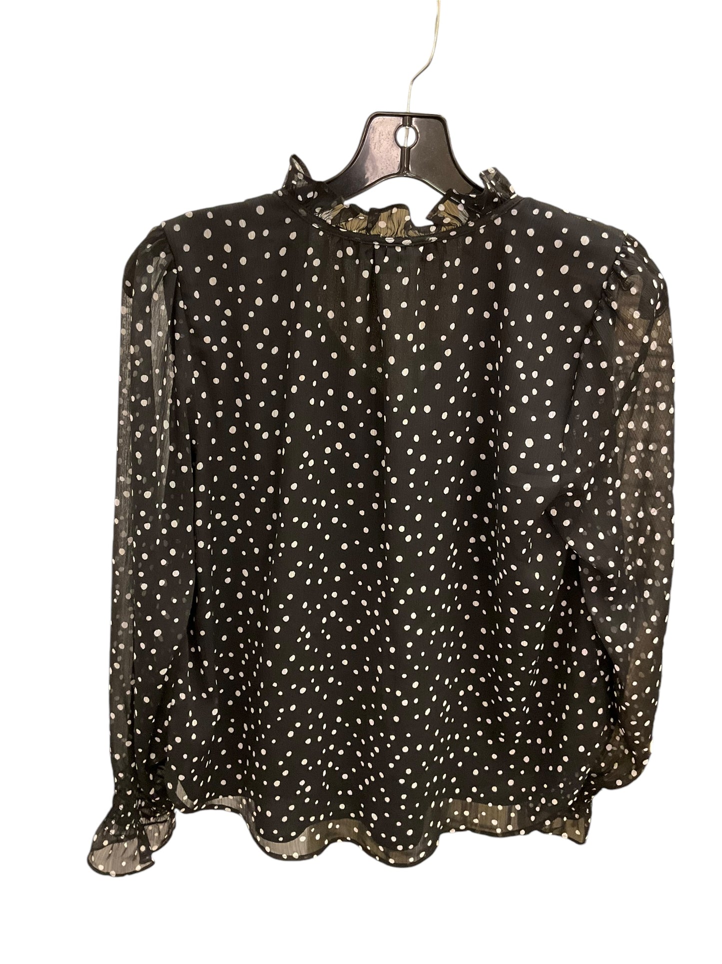 Top Long Sleeve By Loft In Black White, Size: S